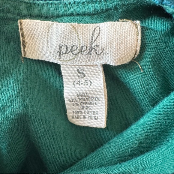 Peek Girls Velvet Holiday Dress Green Drop Waist Long Sleeve Size 4-5 - Picture 3 of 8